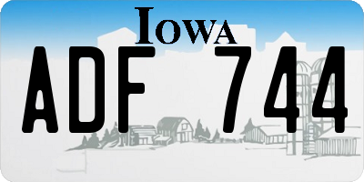 IA license plate ADF744