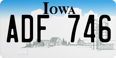 IA license plate ADF746