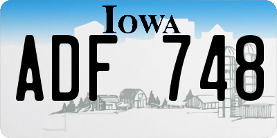 IA license plate ADF748