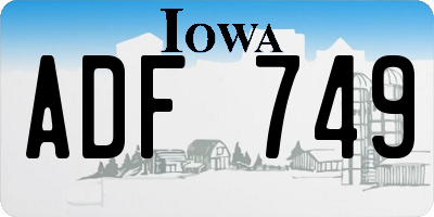 IA license plate ADF749