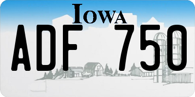 IA license plate ADF750