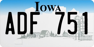 IA license plate ADF751