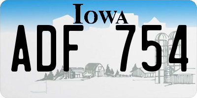 IA license plate ADF754