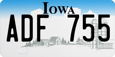 IA license plate ADF755