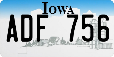 IA license plate ADF756