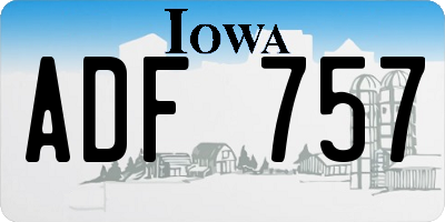 IA license plate ADF757