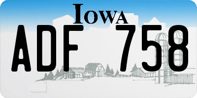 IA license plate ADF758