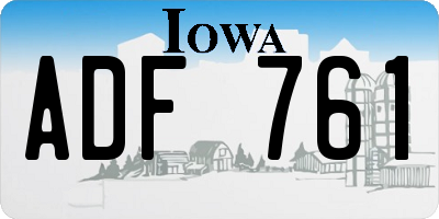 IA license plate ADF761