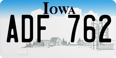 IA license plate ADF762