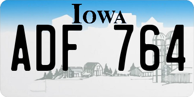IA license plate ADF764