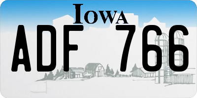 IA license plate ADF766