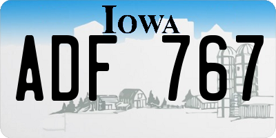IA license plate ADF767