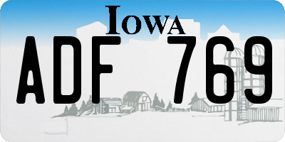 IA license plate ADF769