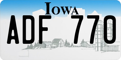 IA license plate ADF770