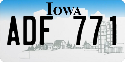 IA license plate ADF771