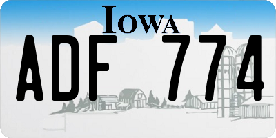 IA license plate ADF774