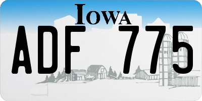 IA license plate ADF775