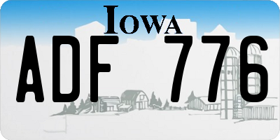 IA license plate ADF776