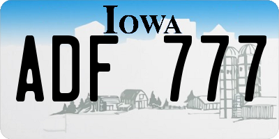 IA license plate ADF777