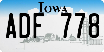 IA license plate ADF778