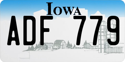 IA license plate ADF779
