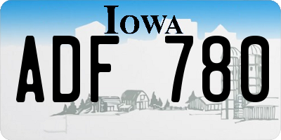 IA license plate ADF780