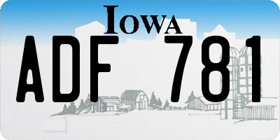 IA license plate ADF781