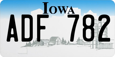 IA license plate ADF782