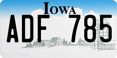 IA license plate ADF785
