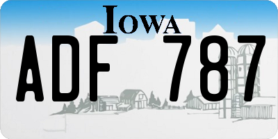 IA license plate ADF787