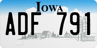 IA license plate ADF791