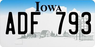 IA license plate ADF793