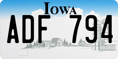 IA license plate ADF794