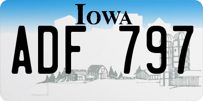 IA license plate ADF797