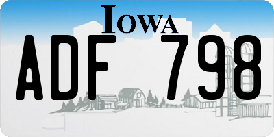 IA license plate ADF798