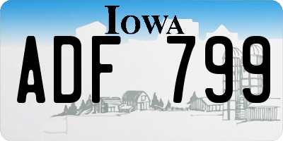 IA license plate ADF799