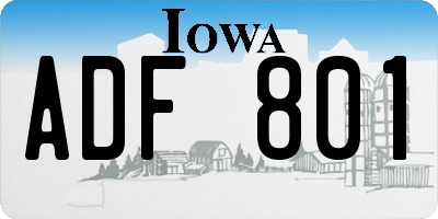 IA license plate ADF801