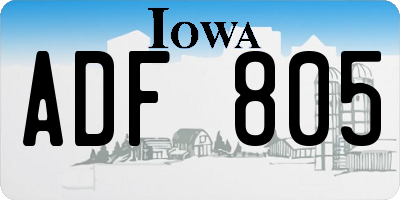 IA license plate ADF805