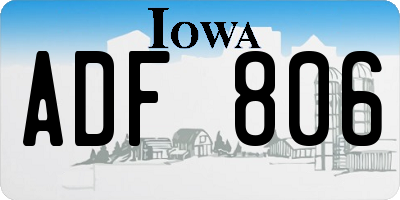 IA license plate ADF806