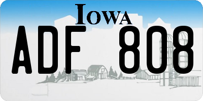 IA license plate ADF808