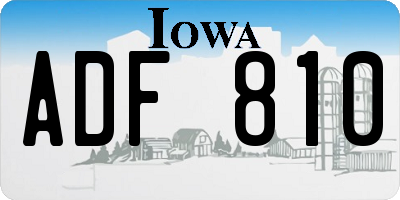 IA license plate ADF810