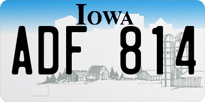 IA license plate ADF814