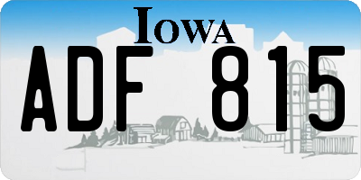 IA license plate ADF815