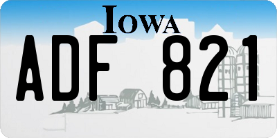 IA license plate ADF821