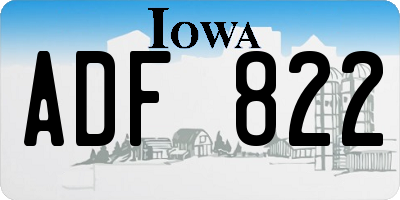 IA license plate ADF822