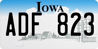 IA license plate ADF823