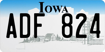 IA license plate ADF824
