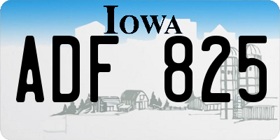 IA license plate ADF825