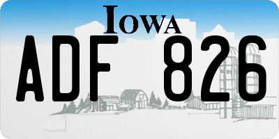 IA license plate ADF826