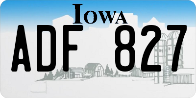 IA license plate ADF827